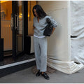 Women Solid Turtleneck Cable Knit Sweater Wide Pants 2 Piece Set Long Sleeve Half Zip Pullover 2026 Casual Loungewear Suit