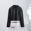 Casual Solid Pu Crocodile Grain Jacket Women Fashion Full Sleeve Stand Collar Loose Female Outwear 2026 Autumn Lady Coats Chic