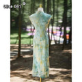 Olive Girl Romantic Qipao for Garden Wedding 2026 Fairycore Photoshoot Everyday Wear S-XXL XS-3XL Plus Size Romantic Garden Party Editorial Not Costume Qipao Cheongsam Chinese Dress Chinese Heritage Fashion Women