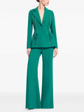 Women’S Designer 2-Piece Set Single Breasted Lace Up Decoration Blazer High Waist Wide Leg Pants Formal Party Suit Outfit