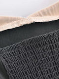 Hit Color Slimming Tube Top for Women Square Collar Sleeveless Spliced Lace Edge Backless Temperament Vests Female