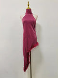 Solid Slim Backless Dresses For Women Round Neck Sleeveless High Waist Spliced Feather Irregular Dress Female New