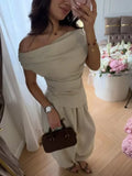 Collection Of Versatile Linen Midi Sets Square Neck Relaxed Fit Casual Day Wear Fashion Daily Linen Pants Women Summer 2026