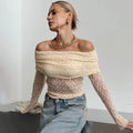 Sexy One Shoulder Top Women Fashion Hollow Out See-Through Pleated Lace Top Elegant High Street Party Slim Female Tops
