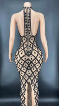 Flashing Silver Rhinestone Crystals Fringes Transparent Short Dress Birthday Celebrate Costume Evening Dancer Dress