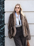 Women Brown Faux Fur Long Sleeve Jacket High Stand Collar Batwing Sleeve Warm Outfit Winter Lady New Highstreet Outerwear 2026