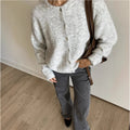 Women's Grey Wool Knitted Cardigan Elegant Button Large Size Sweater Knitwears Cardigans New Winter Fall Clothes Gray Red White