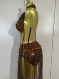 New Sexy Sparkly Rhinestone Mesh Backless See Through Bodysuits Dress Women Eveing Party Nightclub Bar Stage Performance Costume