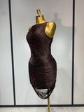 Women Sexy O Neck Sleeveless Gradient Tassel Mini Bodycon Bandage Dress Celebrity Elegant Evening Club Party Cocktail Dress