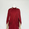 Chic Draped Maxi Dress Women Elegant Flutter Sleeve Turtleneck Patchwork Long Dresses 2026 Lady New Evening Party Gowns