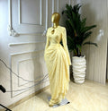 Women O-neck Ribbon Ruched Long Sleeve Bodycon Maxi Long Dress 2026 Summer Sexy Birthday Party Vacation Trendy Dresses