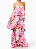 Solid Loose Spliced Printing Dresses for Women Square Collar Sleeveless French Romantic Dress Female Summer Fashion Style