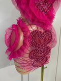Sexy Strapless Mesh See-Through Mini Dress Women Eveing Party Sparkly Rhinestone Birthday Singer DJ Nightclub Bar Stage Costume
