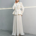 Elegant Blazer Pleated Skirt Sets Women Bow Single Breasted Back Lace Up Jacket Coats Mini Skirts Two Piece Set 2026 Lady