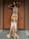 Sexy Fashion Long Dress Woman Leopard Print Lace-Up Halter Backless Sleeveless Shape Waist Ruffles Elegant Vestidos