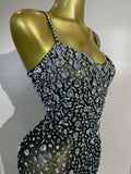 Women Evening Party Luxury Birthday Nightclub Stage Performance Wear Sexy Mesh See Through Sparkly Rhinestone Mini Bodycon Dress