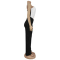 Women's Elegant Button Strapless Sleeveless Irregular Jumpsuits One Piece Metal Button Decor Overalls Outfit Night Clubwear