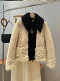 Original High-quality 2026 New Women's Jacket Top Patchwork Faux Fur Effect Coat