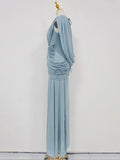 2026 Summer New Ruched Maxi Dress Women Draped Sleeveless V Neck Elegant Folds Dresses Formal Evening Party Gown