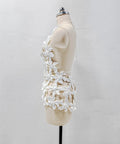 New Fashion White Color Women Sexy Halter Hollow Out Bodycon Mini Dress Backless Fashion Nightclub Party Vacation Wear