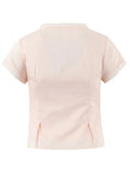 Casual Two Piece Set for Women Lapel Short Sleeve Slim Top Mid Waist Spliced Bow Short Skirts Sweet Outfit Female