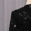 Solid Color Elegant Party Vestido Women'S Spliced Mesh Sequin Slim Long Sleeved Maxi Long Dress
