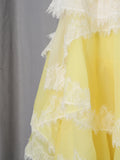 Gradient Color Runway Spaghetti Strap Maxi Dress for Women Strapless Spliced Ruffles Sweet Lace Edge Cake Dresses Female New