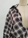 American Retro Sexy Plaid Shirt for Women Lapel Long Sleeve Loose Street Hot Girl Shirts Female Autumn Clothes New