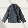 Upgraded Thick Wrap Front Tie Padded Jacket Kimono Style Collar Long Sleeve Loose Warm Daily Women Coat 2026 Winter Cotton Coats