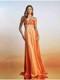 2026 Chic Gradient Hollow Out Maxi Dress Women Sexy Backless Sleeveless Sling Long Dress Summer Vacation Boho Beach Satin Outfit