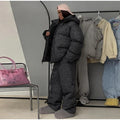 Women Winter Two‑Piece  Leopard Print Hooded Puffer Jacket Outfit Loose Cuffed Jogger Pants Warm Casual Streetwear Matching Set