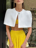 Women Gold Sparkle Capelet Top Elegant Shiny Tweed Shoulder Wrap Turtleneck Short Cloak 2026 Spring Lady Evening Party Outfit