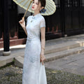 Pink Chesongam Young Girl Ao Dai Qipao New Chinese Style Dress Women Elegant Mesh Hem Vestidos Casual Outwear Hanfu Dresses