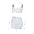 Elegant Trend Women 2 Piece Set Ruched Tracksuit Summer Sexy Ruffles Skinny Camisole+Shorts Casual Streetwear Outfits