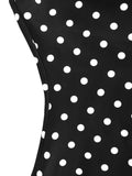 Fashion Polka Dot Dress Vintage High Waist Sleeveless Backless Neck Lace-up Dress Sexy Party Luxury Women Dresses Y2k