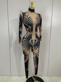 Costume Sparkly Diamond Women Sexy Mesh Jumpsuit Nightclub Bar Party Show Gogo Dancer Clothing Drag Queen Outfit