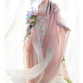 Olive Girl Pink Embroidered Fairy Dress for Ren Faire 2026 Garden Wedding Fairycore Photoshoot Everyday Wear S-L XS-3XL Plus Size Embroidered Flowing Sleeve Romantic Editorial Not Costume Fairy Dress Cottagecore Dress Chinese Heritage Fashion Women