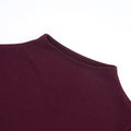 Chic Burgundy Long Sleeve Midi Dress for Women High Neck Slim Ruched Asymmetrical Skirt for Business Social Events