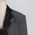 Chic Solid Spliced Lace Edge Blazers for Women Notched Collar Long Sleeve Temperament Designer Coats Female Clothes Style