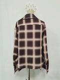American Retro Sexy Plaid Shirt for Women Lapel Long Sleeve Loose Street Hot Girl Shirts Female Autumn Clothes New