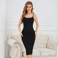 Spagehtti Black Mesh Sexy Evening Bandage Dress Buestier Celebrity Midi Luxury Dress Bodycon Maxi Women Party Vestidos