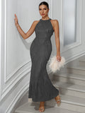 Real Photo Women Sequin Wedding Dresses Backless Bodycon Maxi long Dress Sexy Summer Luxury Club Evening Party Prom Dresses