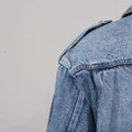 Personalized Street Denim Jacket 2025 New Fashion Ruffled Edge Single Breasted Lapel Denim Coat For Women Jeans