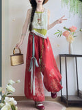 Olive Girl Red Embroidered Jacquard Set for Garden Wedding 2026 Fairycore Photoshoot Everyday Wear Jacquard S-L XS-3XL Plus Size Embroidered Romantic Garden Party Editorial Not Costume Jacquard Set Chinese Set Chinese Heritage Fashion Women
