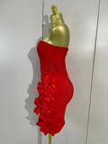 Elegant Cute Pearl Beaded Flower Sexy Strapless Bodycon Mini Bandage Dress Celebrate Eveing Party Birthday Cocktail Wedding Wear