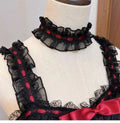 Olivegirl Black and Red Lolita Dress JSK Sweet Hotsweet Iolita Dress Cute Anime Cosplay Female Dress Birthday Party Party