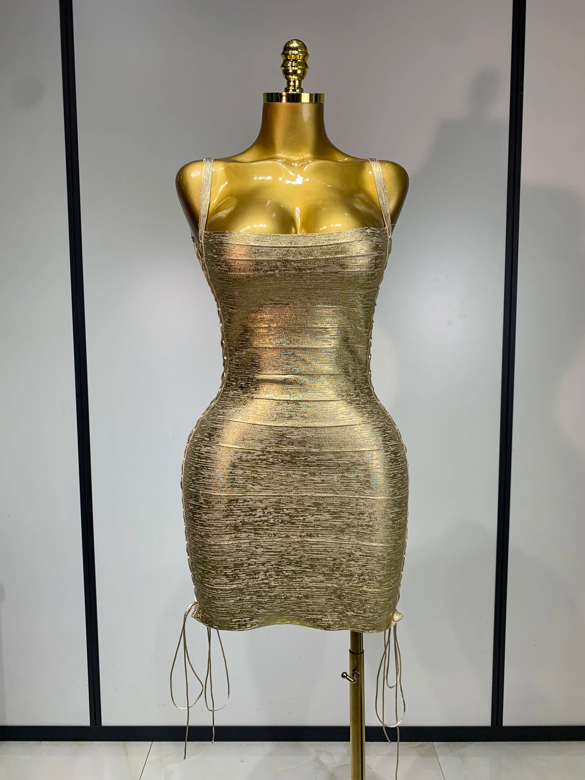 Women Sexy Sleeveless Square Neck Bodycon Mini Bandage Dresses Elegant Evening Party Luxury Birthday Club Prom Gown