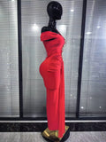 Red Black Women Sexy Off the Shoulder Shining Golden Sequins Bodycon Long Bandage Dress Elegant Evening Party Cocktail Wear