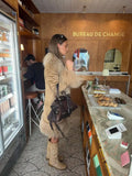 Women Shaggy Faux Fur Patchwork Mid Length Coat Lapel Open Front Long Sleeve Vintage Coats Elegant Winter Warm Outerwear 2026