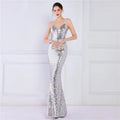 Women Spaghetti Strap Party Maxi Dress Sexy V Neck Evening Green Sequin Dress Elegant Long Prom Dress Vestido Longo